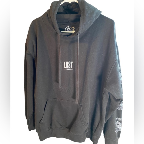 Lost Shirts Lost Surfboards Hoodie With Skeletons On Surfboards With The Left Sleeve Poshmark